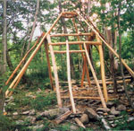 The understructure of this Scandinavian gamme consists of two arches that will support the weight of hundreds of lodgepoles.